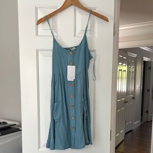 Blue Button-Down Sundress - Roxy with Tags